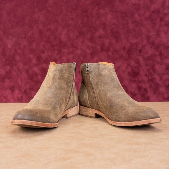 Kork Ease Women Riley Taupe Distress Leather Western Ankle Boots size 9.5 - Picture 2 of 8